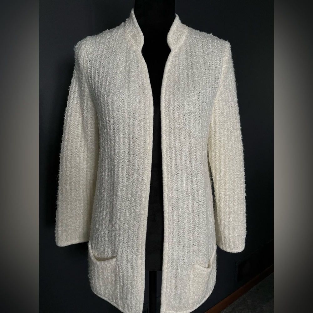 Albee Vintage Cream open front cardigan sweater Size Small